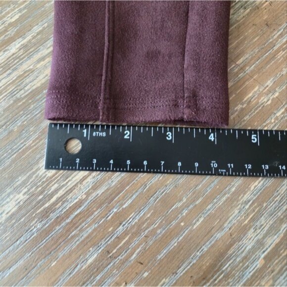 Spanx Faux Suede High-Waisted Leggings Tall Long S Brown Burgundy Soft Luxe - Picture 9 of 11